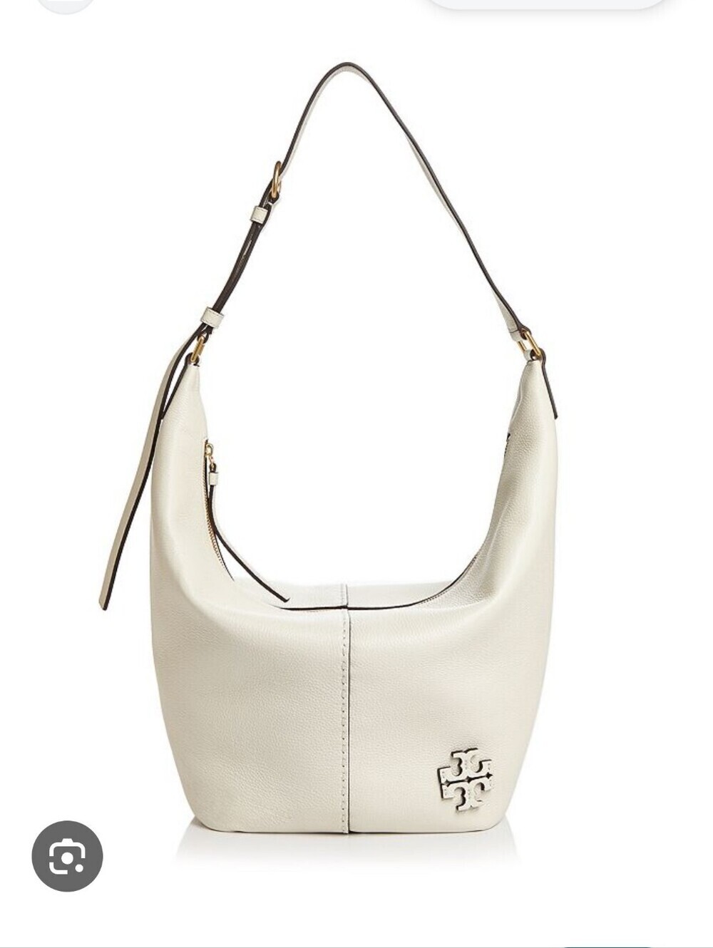 TORY BURCH Mcgraw Extra Large Leather Hobo Bag In New Ivory